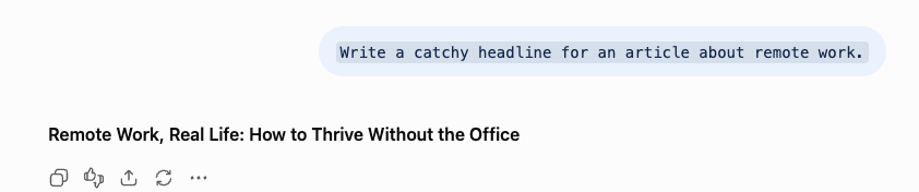 Plain single-headline prompt result